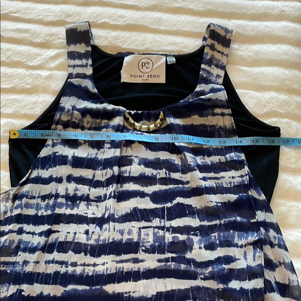 Point Zero Navy and White Sleeveless Maxi Dress, size medium - Picture 9 of 15